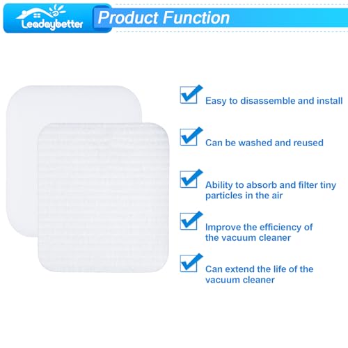 Image of Leadaybetter UV850 UV900 UV950 LA700 LA702 LA800 LA802 LA802C Foam Filter Replacement for Shark Performance Lift Away DuoClean PowerFins Upright Vacuum, Compare to Part # XFFK602UKT