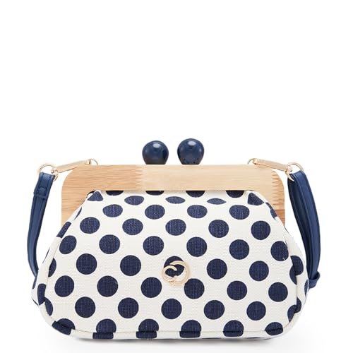 Image of Caprese Mindy Clutch, Small | Versatile Clutch for Women with Adjustable & Detachable Straps, Push Lock Closure | Stylish Clutch | Perfect for Parties, Weddings & Special Occasions (Blue)