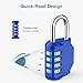 Puroma 4 Pack Combination Lock for Locker 4 Digit Outdoor Waterproof Padlock for School, Gym, Sports, Fence, Toolbox, Gate, Case, Outdoor, Hasp Storage (Blue)