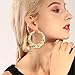 HANPABUM Gold Plated Chunky Rope Chain Necklace and Large Hollow Casting Triangle Bamboo Hoop Earrings Set for Men Women Punk Hip Hop Rapper Style Gold Tone Costume Jewelry