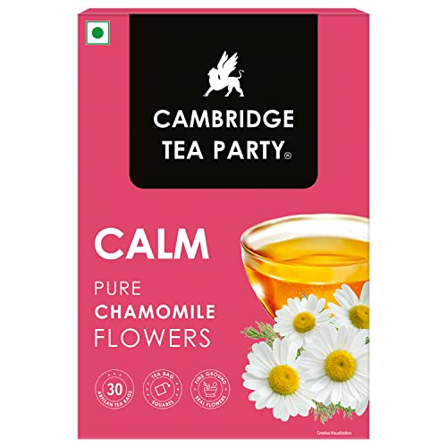 Cambridge Tea Party Calm 30 Tea Bags, Pure Chamomile Flower, Infusion Tea Tisane (sleep, relax, digestion, weight loss, slim)