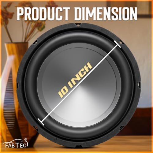 Image of FABTEC 10 Inch Heavy Bass Subwoofer with Double Magnet - 350W RMS, 1400W Peak, 4 Ohm Speaker for Car Audio, Home Theater & DIY Sound Builds (Strong Ferrite Magnet, 90dB)