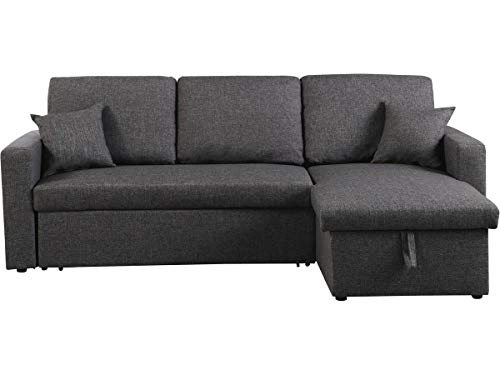 Canapé d'angle convertible 3 places Gris 1424_101418