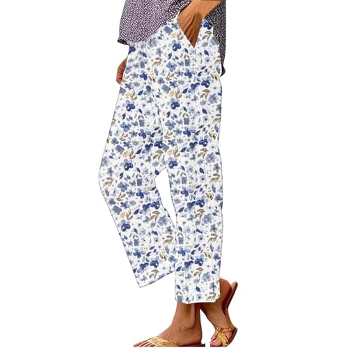 Pantalon d'été léger femme chic et fluide pantalon de loisirs long à jambes larges