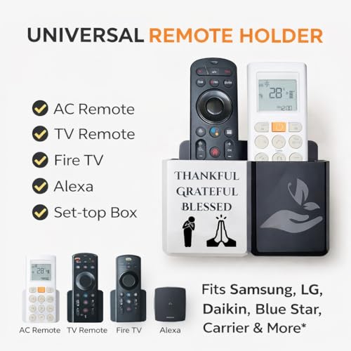 Image of Rainbow Dots Dual Color Remote Holder for Wall - | Universal AC, TV, DTH,Fire TV Stick Remote Organizer | No Drill 3M Mount | ABS Plastic | Made in India (Greatful)