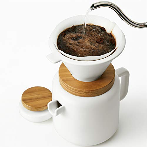Bonjour 4-Cup Pour Set Stoneware Coffee Maker, Matte White #TOP2