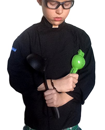 CHEFSKIN Black Personalizable Customizable Embroidered Name Kids Children Chef Jacket2