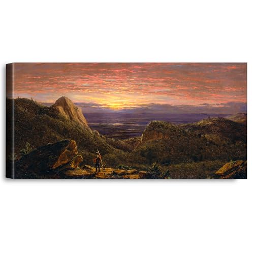 A&T ARTWORK Morning, Looking East Over the Hudson Valley from the Catskill Mountains The World Classic Art Reproductions, Giclee Canvas Prints Wall Art for Home Decor, 45X24 inches