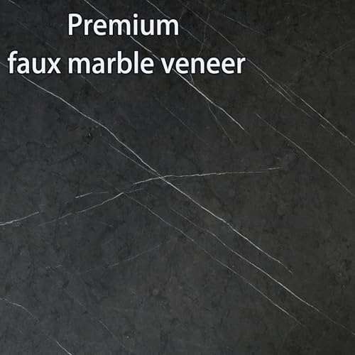 Image of Square Modern Dinning Table 30 inches for 2-4 Bistro Tulip Table with Faux Marble top,Easy Assemble,no Wobble,Stable Sturdy Metal Frame Diameter 30in*H28.74in