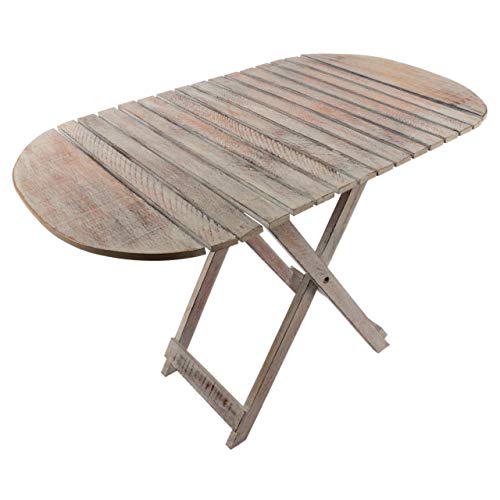 Divero klappbarer Balkontisch Lyon aus Durian-Holz – Farbe: White Washed