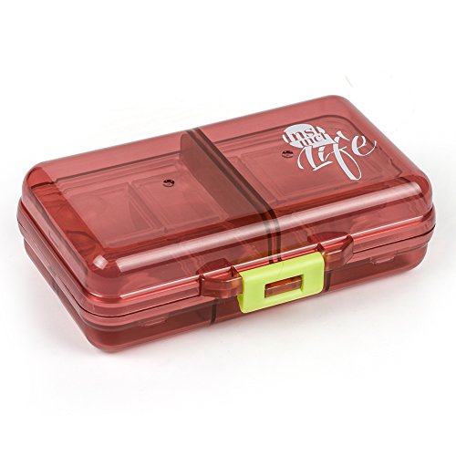 Boîte De Médecine, Bidear Pilulier Journalier Médecine Comprimé Rangement Organisateur Avec 8 Compartiments et Serrure (Bronze Transparent)