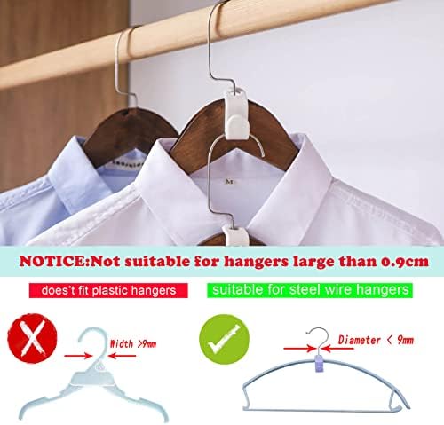 160PCS Clothes Hanger Connector Hooks Cascading Clothes Hangers for Heavy Duty, Hanger Extender Clips for Closet Space Savers and Organizers