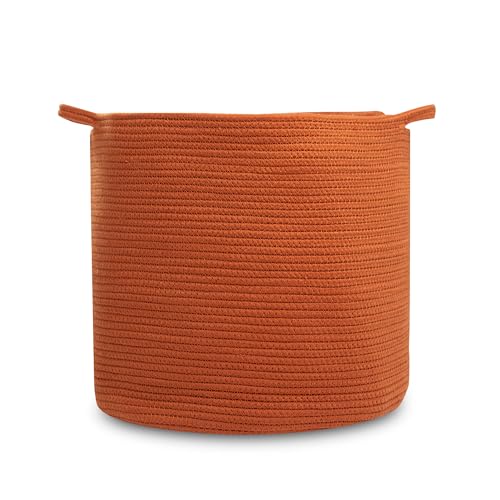 Image of Natemia Large Storage Basket (15" x 15" x 14") - Woven Baskets for Storage, Baby Storage Basket and Toy Organizer, Blanket Basket, Perfect Baby Registry Gift, Rope Baskets for Storage, Basket Storage