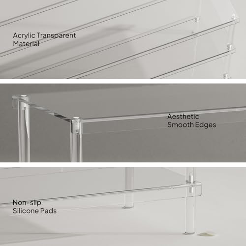 Aquiver Acrylic 3-Tier Long Shoe Rack - Clear Wide Shoe Rack for Closet - Entryway Shoe Storage Organizer - 42.7'‘ L x 11.8'' W x 20.5'' H, Easy Assembly & Clean by Aquiver - Image 3
