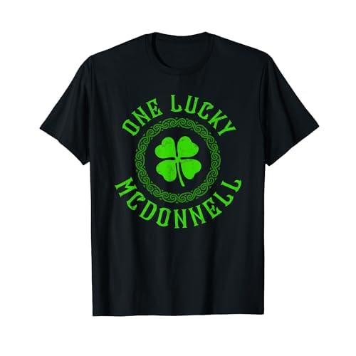 幸運のマクドネルのアイルランドの家族四つ葉のクローバー。 Tシャツ