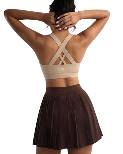 Image of RUNNING GIRL Sports Bras for Women,Padded Strappy Sports Bras Criss-Cross Back Medium Support Sports Bras with Removable Cups