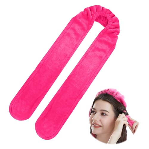 Bigodino Lungo per Boccoli,Bigodini Flessibili per Capelli Senza Calore,Bigodini Morbidi Per Dormire,Fascia Bigodino Capelli Grandi per Volume,Heatless Waves Curler per Capelli Medi Lunghi (Rosa, M)