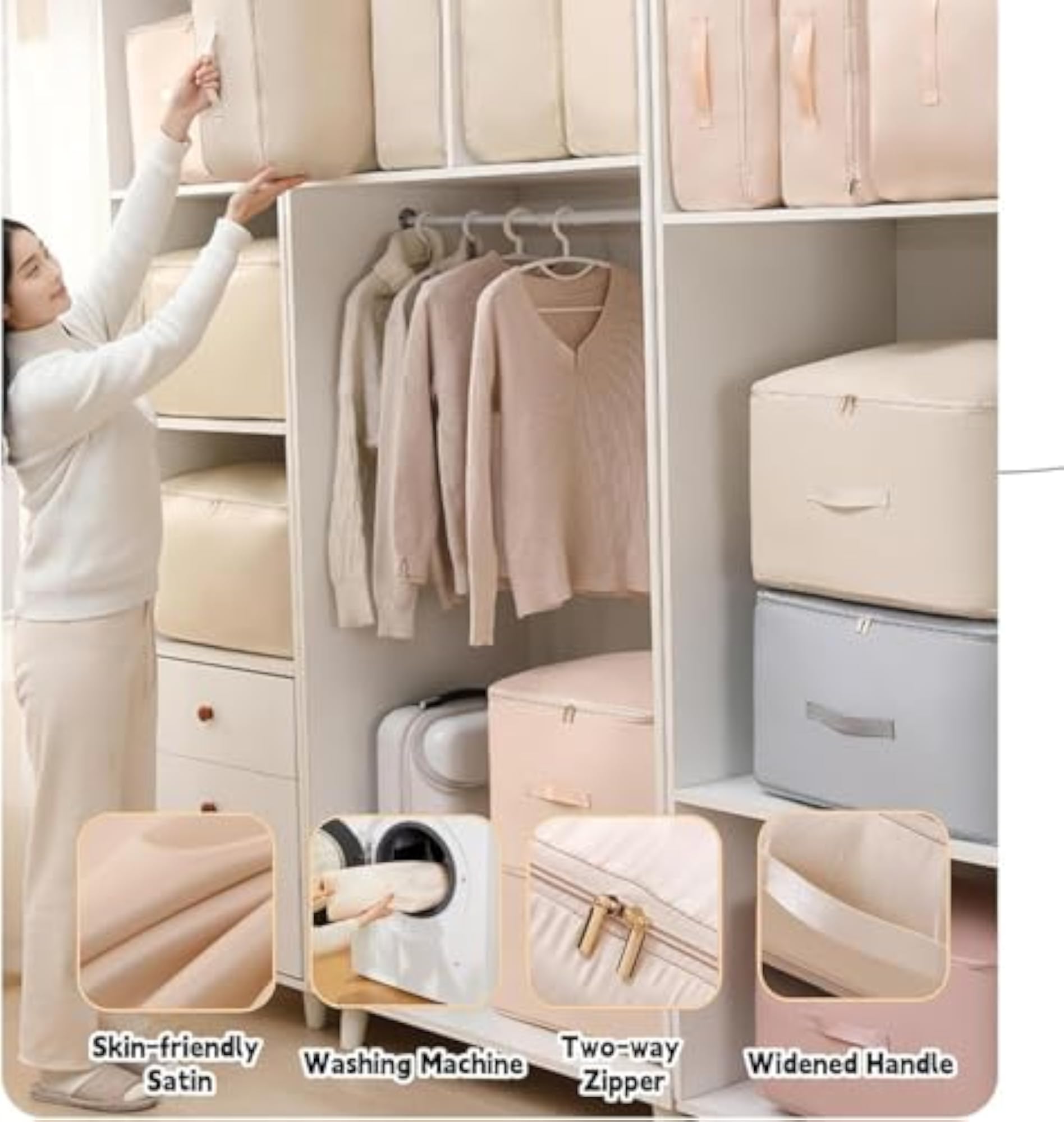 Space Saving Self Compression Organizer for Clothes