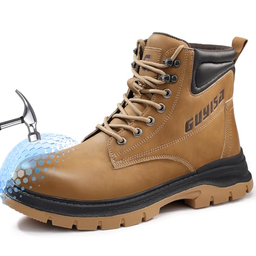 Image of Steel Toe Boots for Men Puncture Resistant Work Utility Safety Shoes
