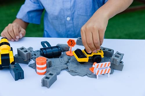 Image of CAT Construction Toys, Dig N' Build Concrete Playset with 10 Oz of Compound, 2 Little Machine Vehicles, Ages 3+