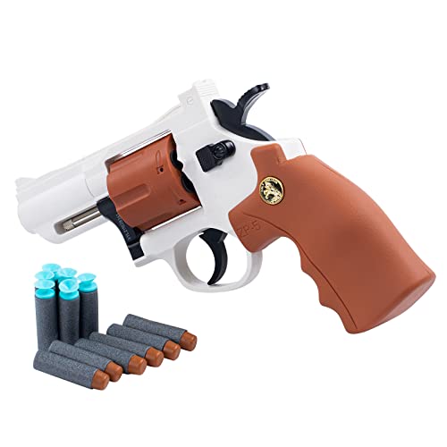 Tehoosen Soft Bullet Gun air-Operated, Revolver Toy Gun, Safety Sponge Bullet,Water Guns Toy for Boys, with 108 Soft Foam Darts for Kids, Teens, Adults