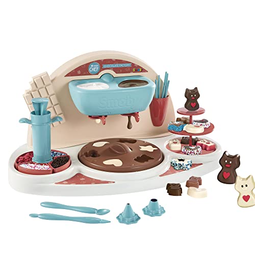 Smoby Chef - Chocolate Factory - Atelier Chocolat + Livre de Recettes - Atelier de Cuisine Enfant - Nombreux Accessoires - Dès 5 Ans - 312116 Corail