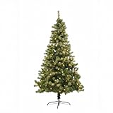 6ft/1.8m Pre-Lit Artificial Christmas Tree Alaskan Pine Green 550 Tips - 160...