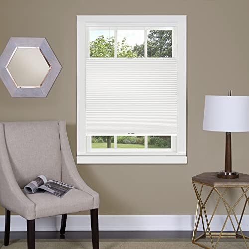 Cordless Room Darkening Cellular Pleated Window Shades - 23 Inch Width, 64 Inch Length - Alabaster - Light Filtering Top-Down Honeycomb Pull Down Blinds for Windows and Skylights by Achim Home Decor