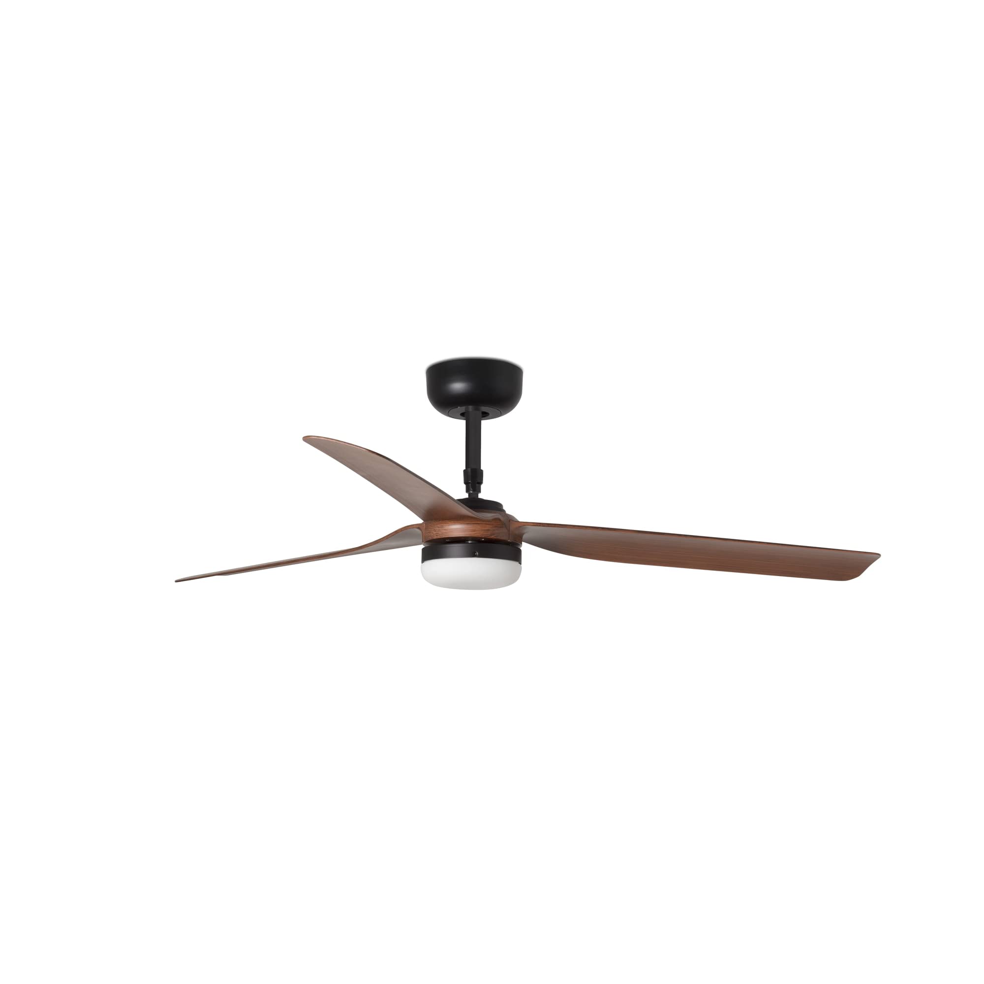 33817-21 PUNT LED Ventilatore da soffitto nero/legno scuro con motore DC, Faro Barcelona