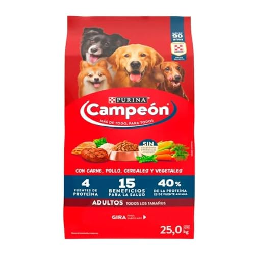 Purina Alimento Campeón Adulto Recetas Caseras 25 Kg Carne