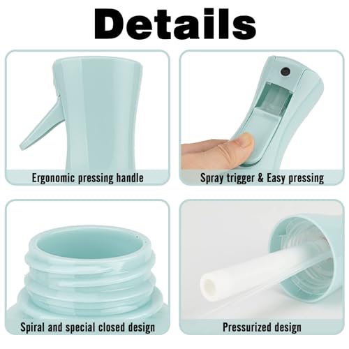 Image of Continuous Hair Mister, 6.8OZ /200ML Fine Mist Spray Bottle for Salons, Barber, Plants, Skin Care, Cleaning (Blue, 1 Pack)