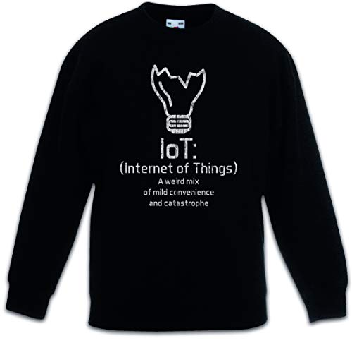 Pullover noir enfant Internet of Things chaud pour filles et garçons actifs