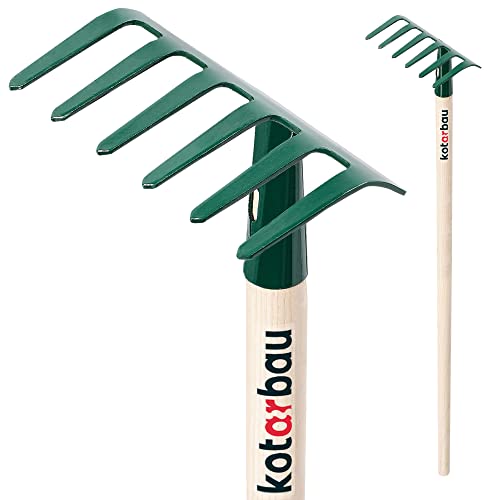 KOTARBAU® Mini rastrillo de Metal 105cm, Rastrillos para Trabajos de jardinería, Rastrillo pequeño para Limpiar, mullir y Alisar el Terreno, Herramientas de jardín para Tierra, Rastrillo de Mano