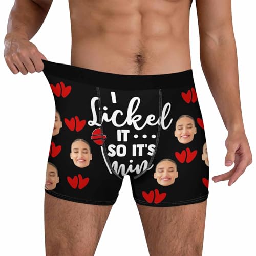 Personalized Funny Men's Underwear for Valentine's Day Wedding Anniversary Custom Boxer Briefs for Men