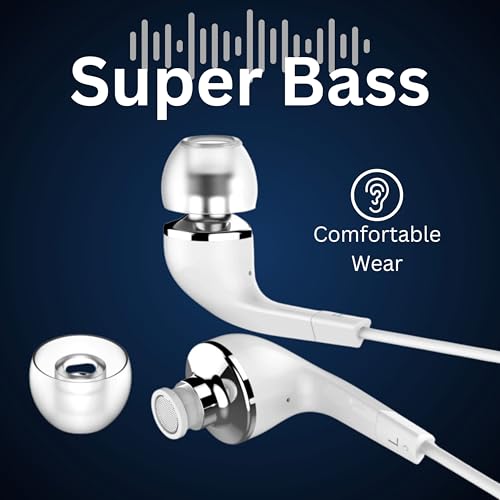 Image of GEARZTOUCH GSP in Ear 3.5mm Wired Earphones with in Line HD Mic, Powerful Audio, Clear Sound, Noise Isolation with Precise Bass, Unique Earbuds Design,in line Controls,Wide Compatibility (Black)