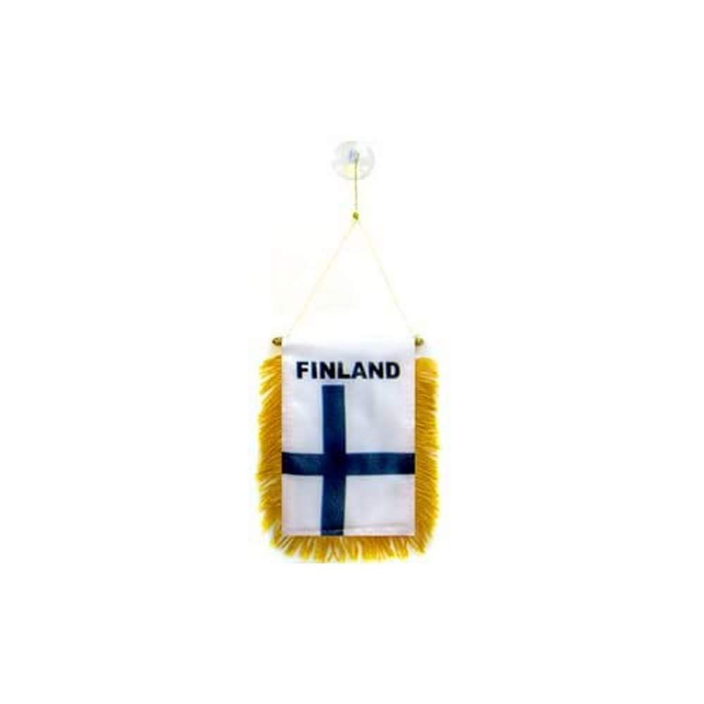 AZ FLAG Finland Car Flag 4x6 in Finnish 100D Polyester Suction Cup