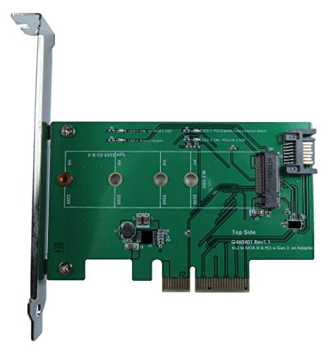 Convertidor M.2 PCI-e SSD a PCI-e y M.2 SATA SSD a SATA III miniatura 4