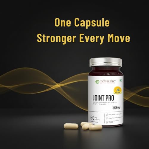 Image of Pure Nutrition Joint Pro (1308mg), 60 Veg Capsules | Calcium, Magnesium, Vitamin D3 & K2, Boron & Manganese | Supports Joint, Bone & Cartilage Health
