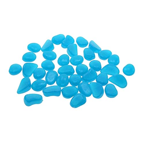 GAROZATION Glow in The Dark Fish Tank Pebbles 2 Bag Set 400pcs Aquatic Decor Resin Rocks for Aquariums