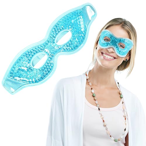 Máscara de Gel para Ojos, ZoneYan Máscara de Gel Frío o Caliente para Ojos, Antifaz Gel Frio Ojos, Mascarilla Refrescante para los Ojos para Ojos Hinchados, Ojeras, Dolores de Cabeza y Migrañas