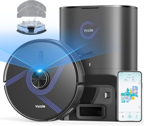 Robot Vacuum Cleaner with Mop, 10000Pa Suction, 3.5L Self-Empty Station, Lidar Navigation Robot Vacuum, 180 Mins Runtime, App/Voice Control, Robotic Vacuums for Hard Floor, Carpet, Pet Hair, E20