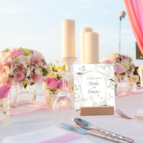 TOSAVGA 20 Stück Kartenhalter Holz,Tischkartenhalter Fotohalter Postkartenhalter Holz für Restaurants, Hochzeiten, Bankette und Partys, Menükartenhalter, Kartenständer, Holzständer, Fotokartenhalter