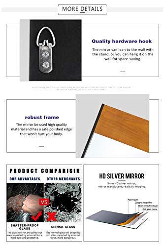 Neutype 65"X22" Full Length Mirror Standing Hanging Or Leaning Against Wall, Large Rectangle Bedroom Mirror Floor Mirror Dressing Mirror, Metal Frame Wall-Mounted Mirror With Pine Wood Veneers #TOP5