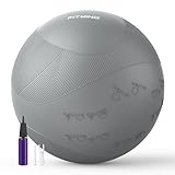 FITMIND Extra Thick Exercise Ball with Embossed Pattern,Yoga Ball 22in/26in/30in for Workout Pregnancy Stability,Anti-Burst and Slip Resistant Swiss Ball with Pump for Yoga, Pilates,Physical Therapy