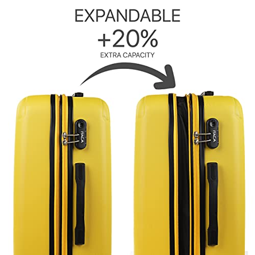 Image of ITACA - Travel Suitcases Set Suitcases 4 Wheels - Travel Luggage Set - Lightweight Travel Suitcases Set Combination Lock, Yellow, Suitcase 66cm, Medium 65 /67 cm