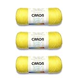 Caron Simply Soft Super Duper Yellow Brites Yarn - 3 Pack of 170g/6oz - Acrylic - 4 Medium (Worsted) - 315 Yards - Knitting/Crochet