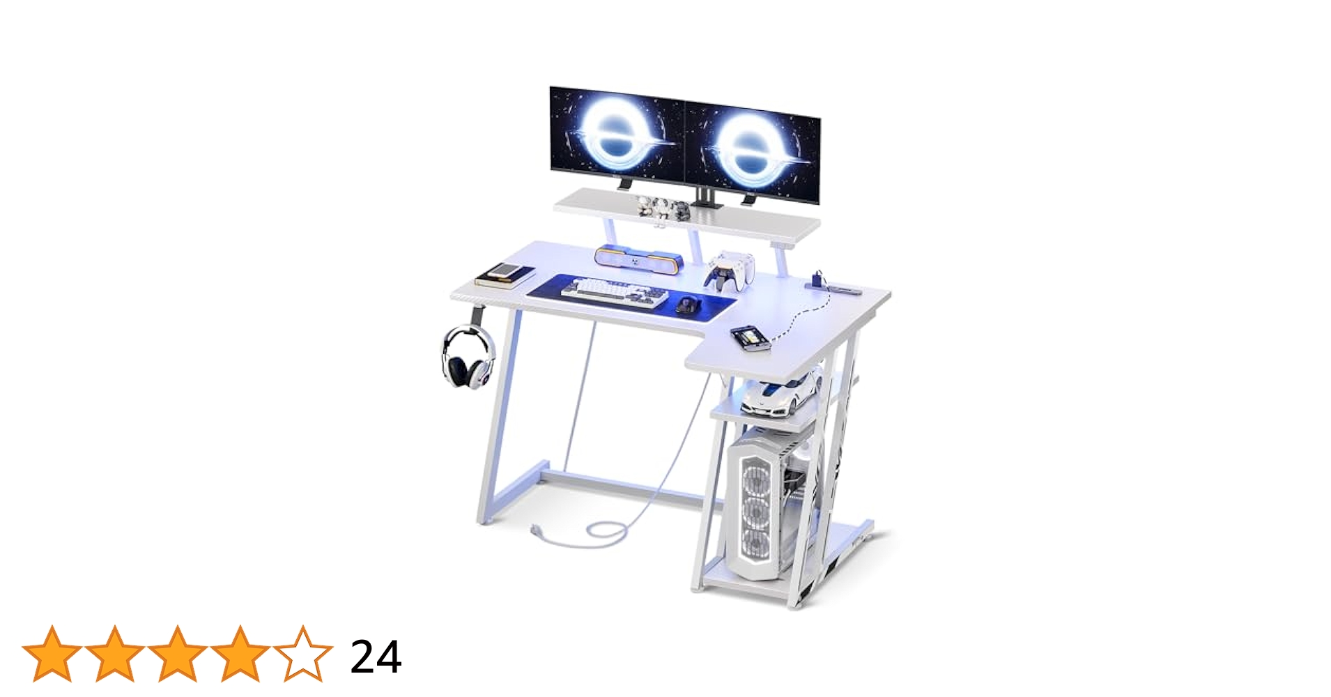 【サイズ:140x55cm_色:ホワイト】MOTPK ゲーミングデスク L字 パ Amazon | MOTPK ゲーミングデスク L字 パソコンデスク