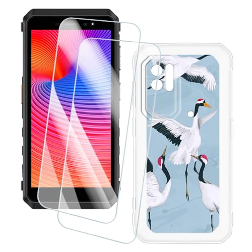 OAGELIM 2�Z�b�g �X�N���[���v���e�N�^�[ + �P�[�X Ulefone Power Armor X11 Pro (5.45 �C���`) �Ƃ̌݊������� �A�[�e�B�X�e�B�b�N�J�X�^���v�����g�J�o�[�Ƌ����K���X�t�B���� �X�N���b�`�h�~ (��)