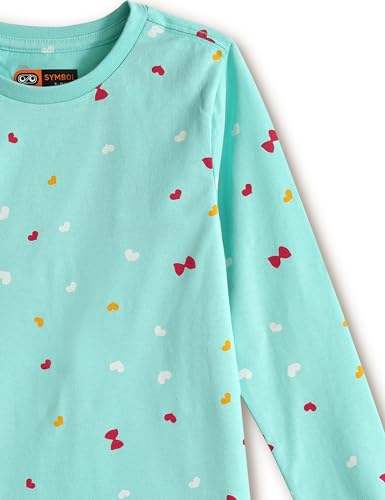 Image of Amazon Brand - Symbol Girls Night Dress | 100% Cotton T-Shirt & Pajama Set | Full Sleeves | Age 2-12 Years
