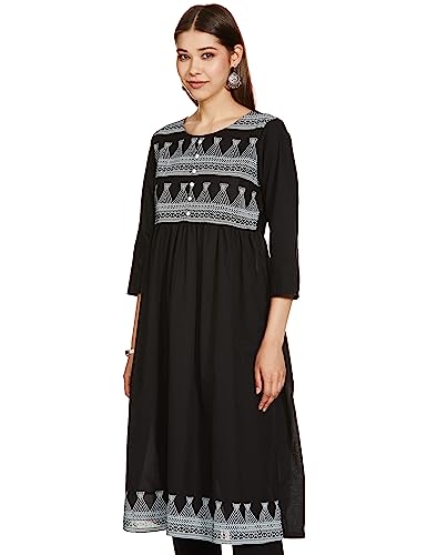 Image of Amazon Brand - Tavasya Women Cotton A-Line Kurta